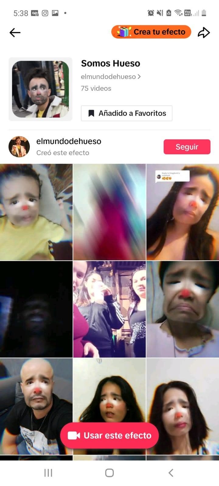 Videos de usuarios con el filtro de TikTok de Hueso