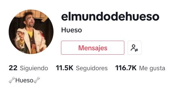 Perfil de TikTok elmundodehueso con 11.5K seguidores