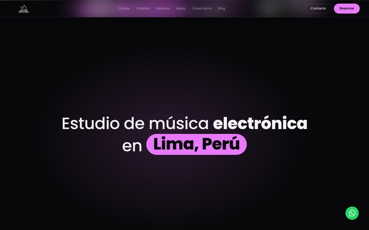 Portada de la web de Master Groovers